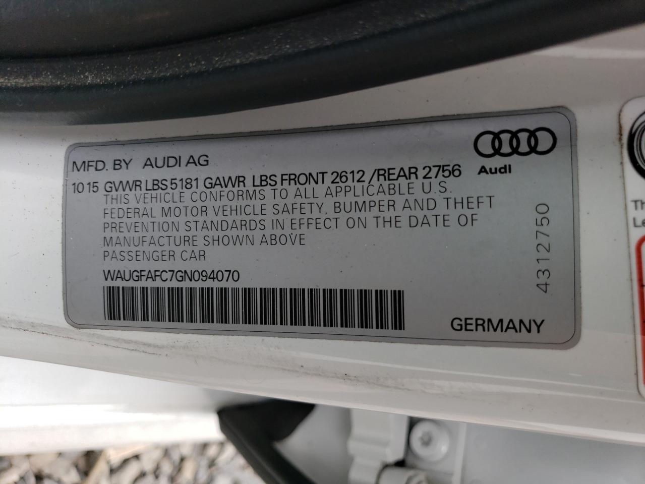 Lot #2938129937 2016 AUDI A6 PREMIUM