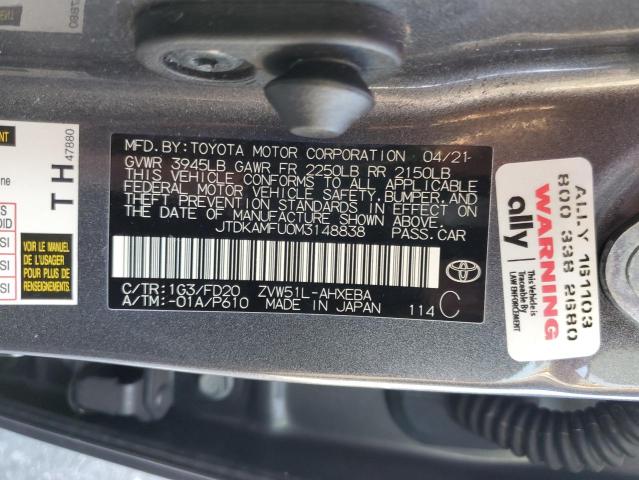 VIN JTDKAMFU0M3148838 2021 Toyota Prius, Special Ed... no.12