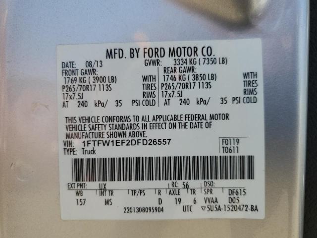 VIN 1FTFW1EF2DFD26557 2013 FORD F-150 no.12