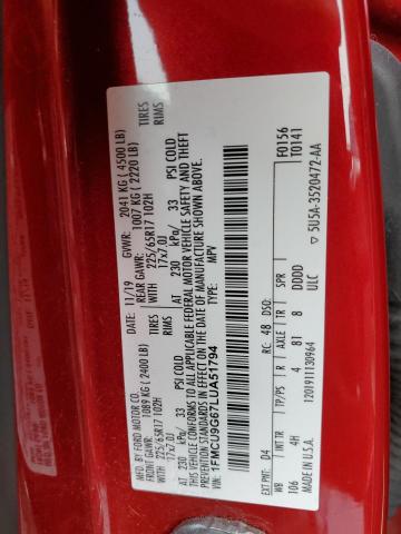 2020 FORD ESCAPE SE - 1FMCU9G67LUA51794