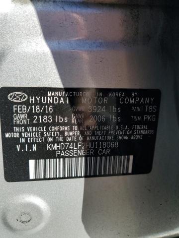 2017 HYUNDAI ELANTRA SE - KMHD74LF2HU118068