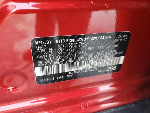 2017 MITSUBISHI OUTLANDER - JA4AD3A35HZ061221
