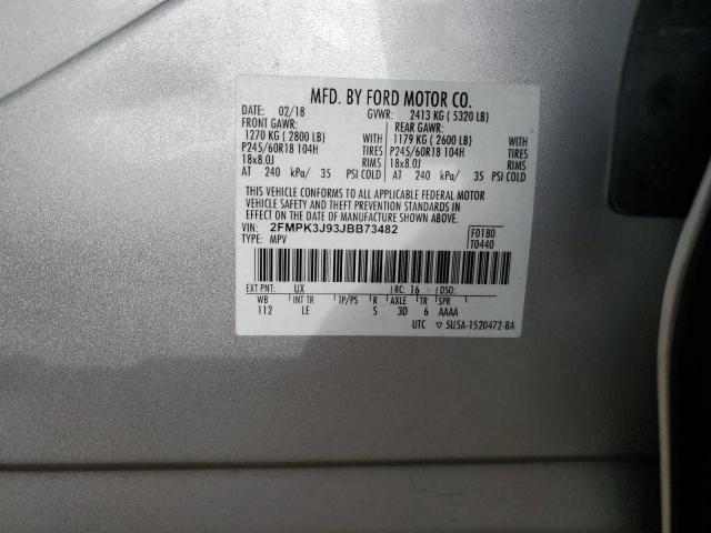 2018 FORD EDGE SEL - 2FMPK3J93JBB73482