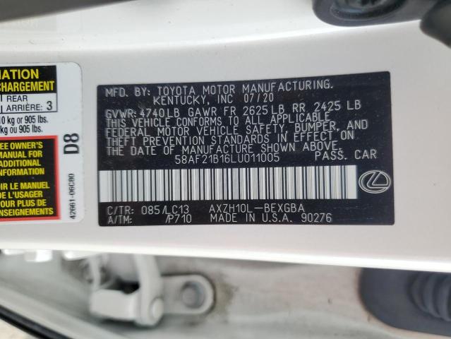 2020 LEXUS ES 300H UL 58AF21B16LU011005