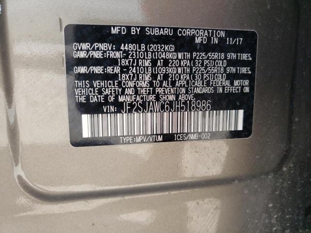 2018 SUBARU FORESTER 2 - JF2SJAWC6JH518986
