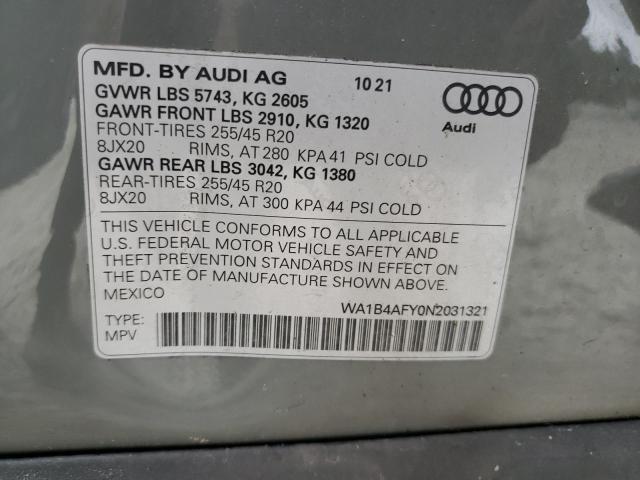 VIN WA1B4AFY0N2031321 2022 Audi SQ5, Premium Plus no.13