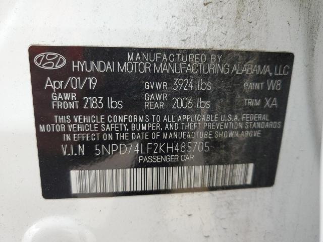 VIN 5NPD74LF2KH485705 2019 Hyundai Elantra, SE no.12