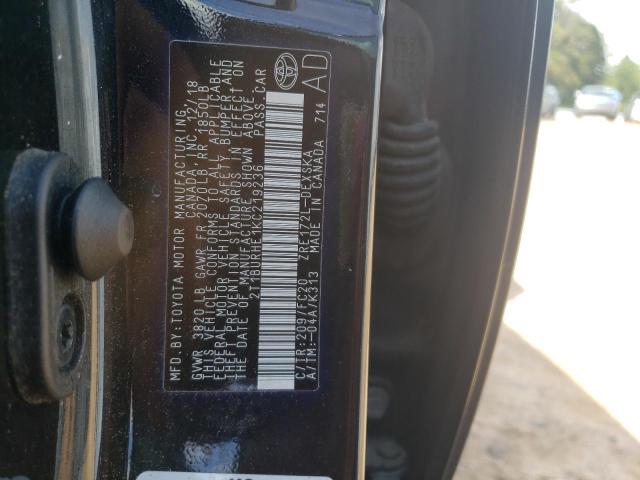 2019 TOYOTA COROLLA L - 2T1BURHE1KC219236