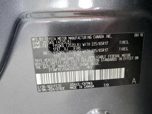 2016 TOYOTA RAV4 XLE - 2T3WFREV0GW308292