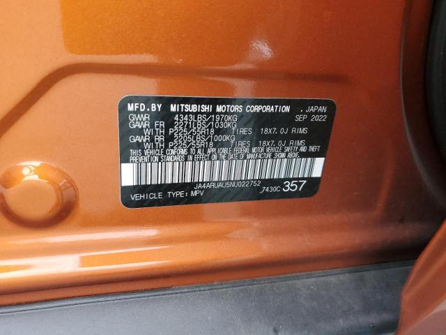 2022 MITSUBISHI OUTLANDER - JA4ARUAU5NU022752