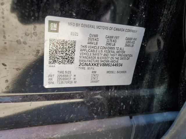 2021 CHEVROLET EQUINOX LT - 2GNAXKEV8M6144934