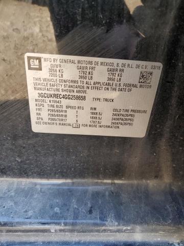 2016 CHEVROLET SILVERADO - 3GCUKREC4GG258658