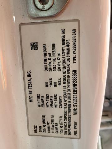 2022 TESLA MODEL 3 - 5YJ3E1EB9NF288950