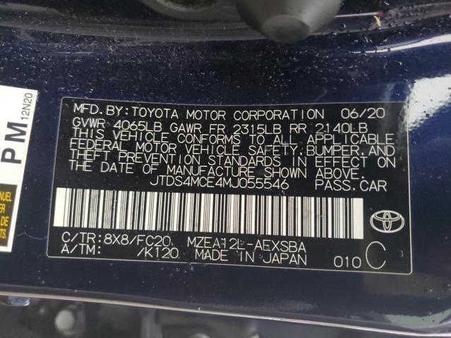 2021 TOYOTA COROLLA SE - JTDS4MCE4MJ055546
