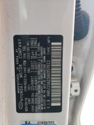 2017 HYUNDAI TUCSON LIM - KM8J33A21HU357622