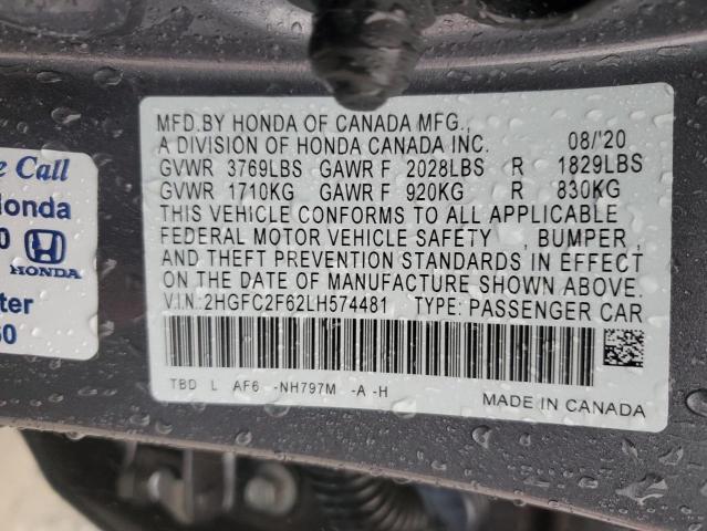 2020 HONDA CIVIC LX - 2HGFC2F62LH574481
