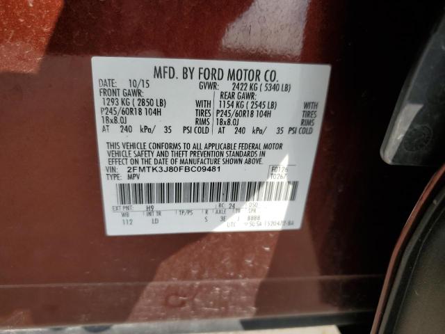 2015 FORD EDGE SEL - 2FMTK3J80FBC09481