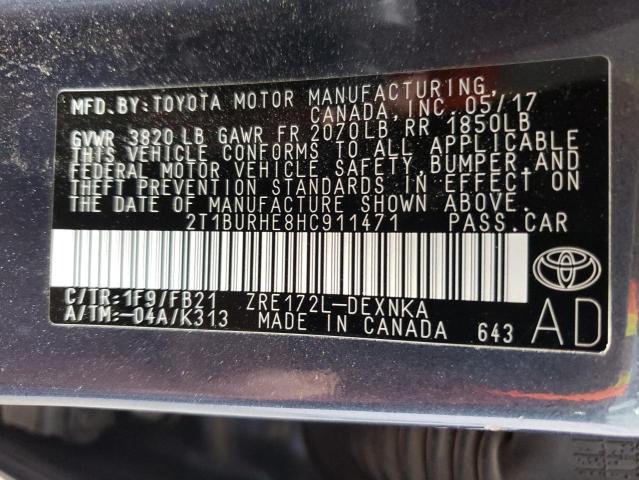 2017 TOYOTA COROLLA L - 2T1BURHE8HC911471