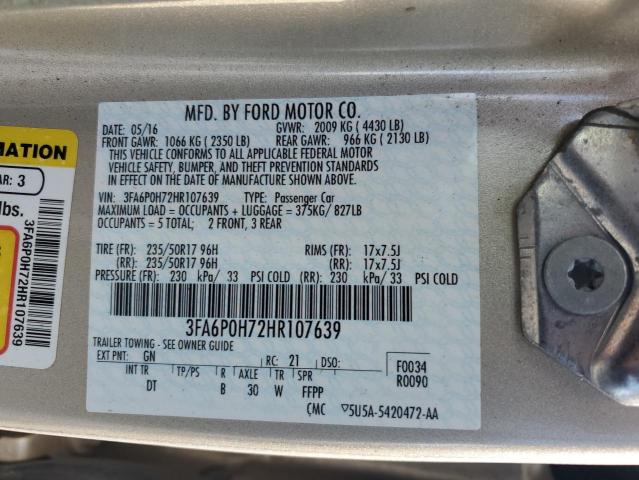 VIN 3FA6P0H72HR107639 2017 Ford Fusion, SE no.12