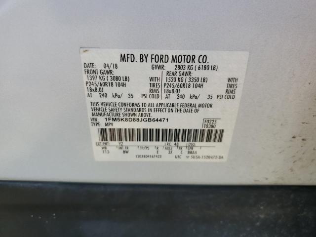 2018 FORD EXPLORER X - 1FM5K8D88JGB64471