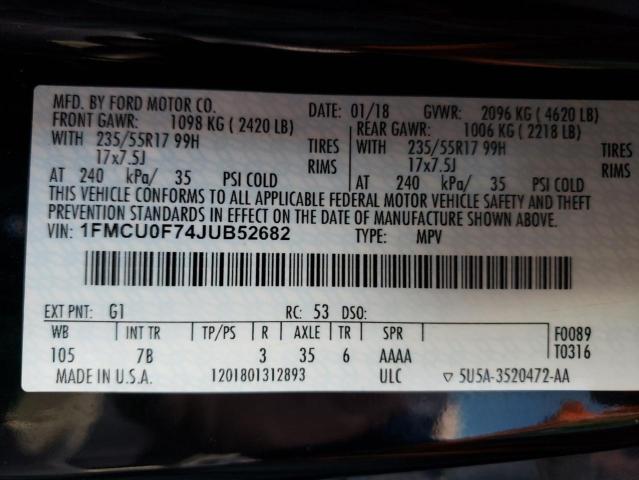 2018 FORD ESCAPE S - 1FMCU0F74JUB52682