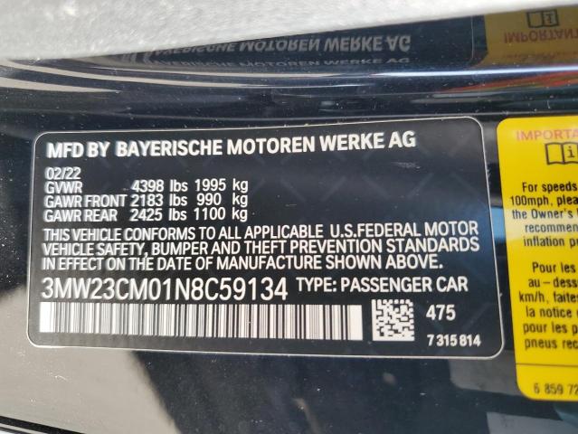 VIN 3MW23CM01N8C59134 2022 BMW 2 Series, 230I no.12