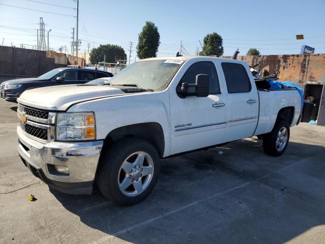 CHEVROLET SILVERADO 2013 white crew pic flexible fuel 1GC1CXEG1DF104252 photo #1