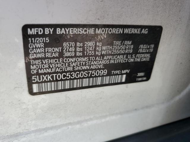 2016 BMW X5 XDR40E - 5UXKT0C53G0S75099