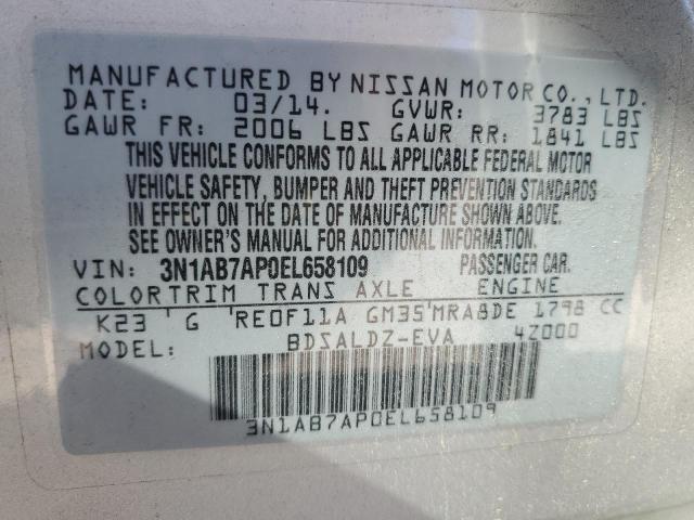 VIN 3N1AB7AP0EL658109 2014 Nissan Sentra, S no.12