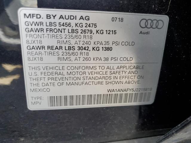 2018 AUDI Q5 PREMIUM WA1ANAFY5J2215818  68549754