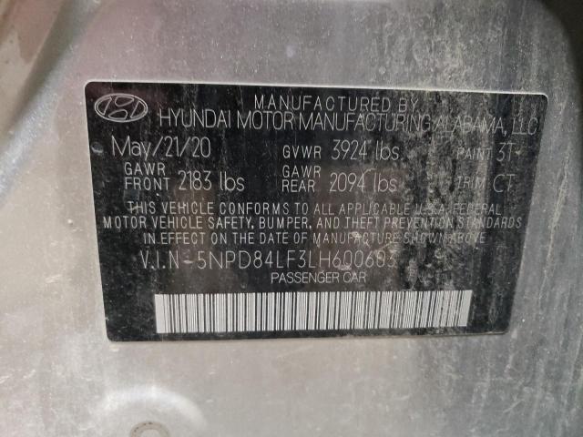 VIN 5NPD84LF3LH600603 2020 Hyundai Elantra, Sel no.12