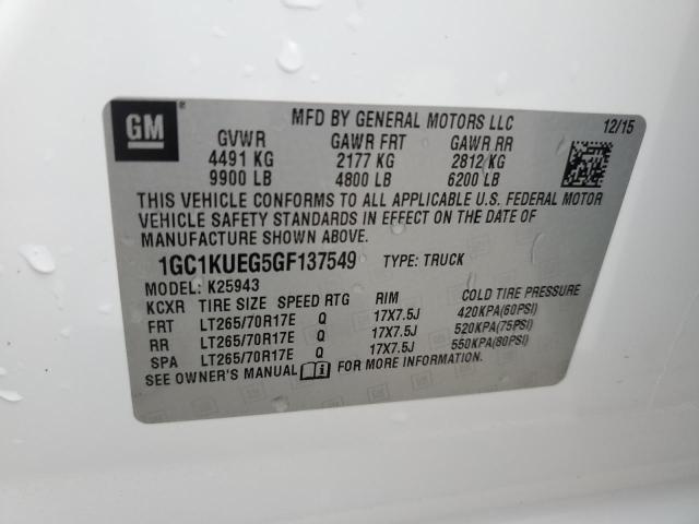 2016 CHEVROLET SILVERADO - 1GC1KUEG5GF137549