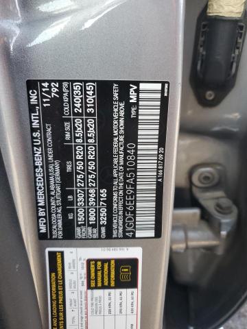 2015 MERCEDES-BENZ GL 450 4MA - 4JGDF6EE9FA510840