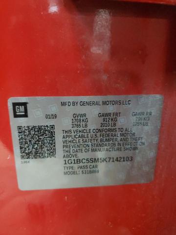 1G1BC5SM5K7142103 2019 CHEVROLET CRUZE