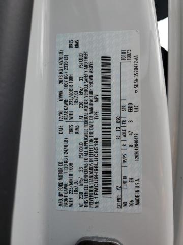 2020 FORD ESCAPE SEL - 1FMCU9H98LUC65198
