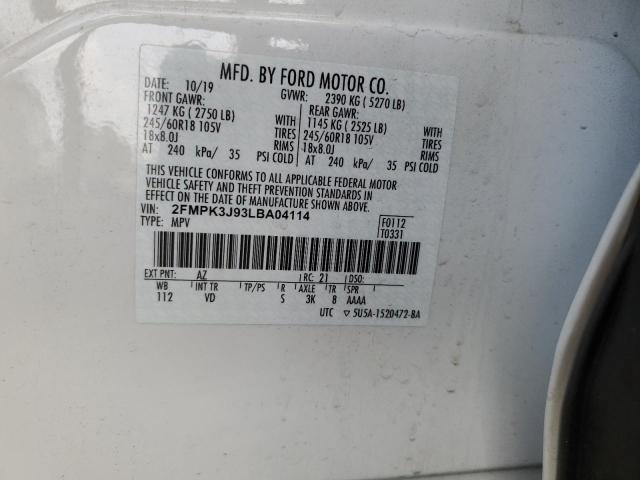 2020 FORD EDGE SEL - 2FMPK3J93LBA04114