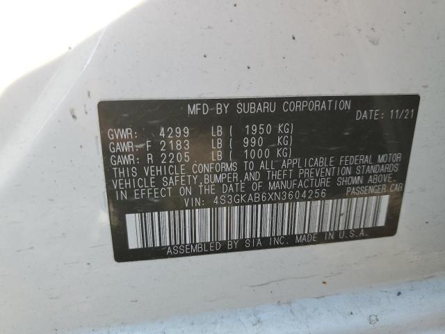 2022 SUBARU IMPREZA - 4S3GKAB6XN3604256