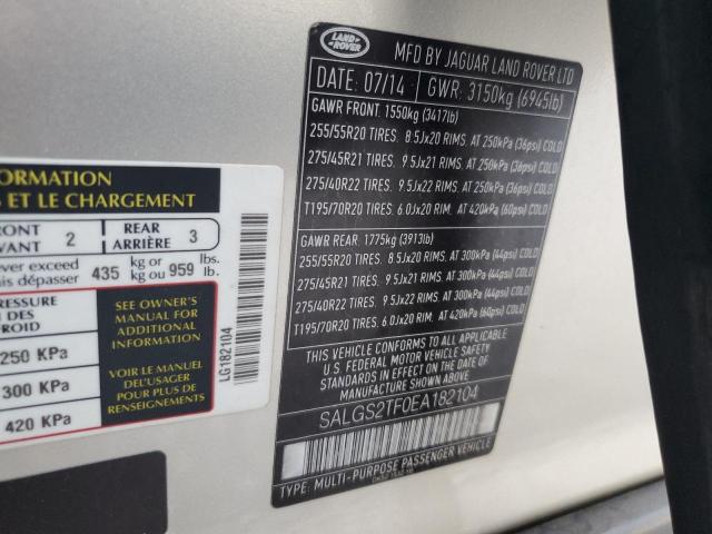 VIN SALGS2TF0EA182104 2014 Land Rover Range Rover, ... no.14