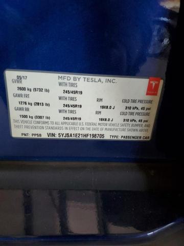 2017 TESLA MODEL S - 5YJSA1E21HF198705
