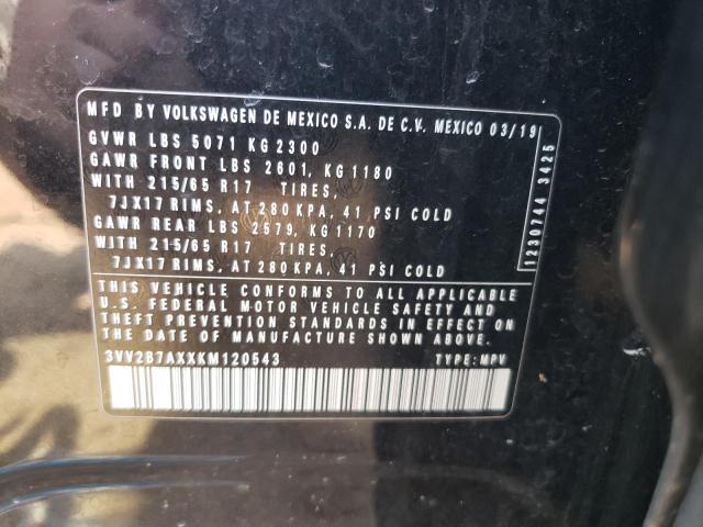 2019 VOLKSWAGEN TIGUAN SE - 3VV2B7AXXKM120543