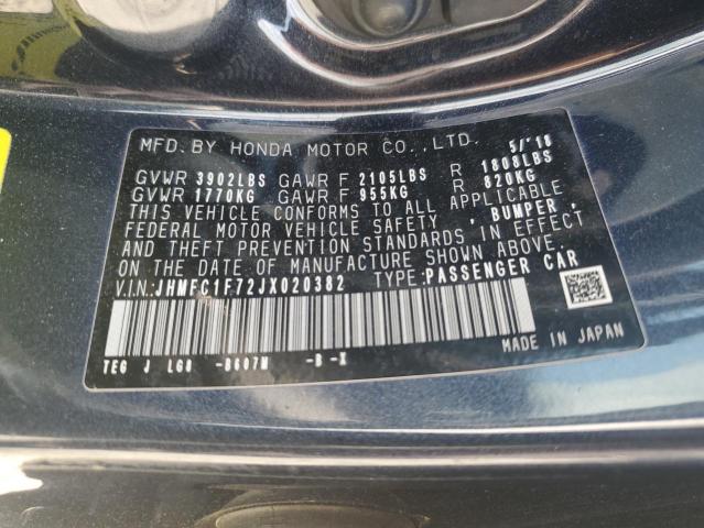 2018 HONDA CIVIC EXL - JHMFC1F72JX020382