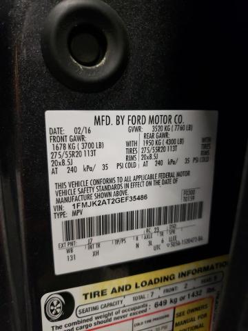 2016 FORD EXPEDITION - 1FMJK2AT2GEF35486