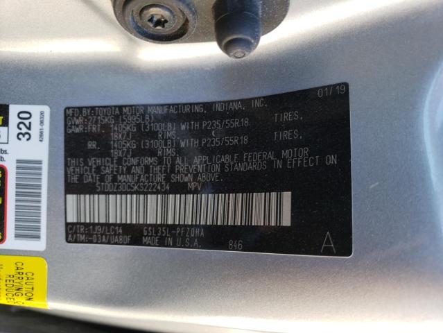 2019 TOYOTA SIENNA XLE - 5TDDZ3DC5KS222434