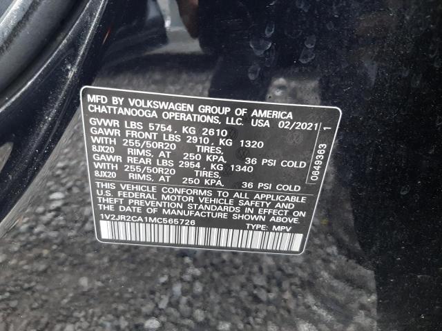 2021 VOLKSWAGEN ATLAS SE - 1V2JR2CA1MC565726
