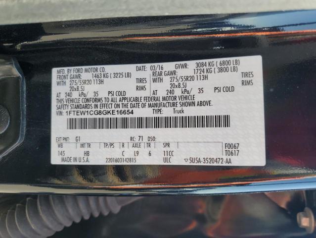 2016 FORD F150 SUPER - 1FTEW1CG8GKE16654
