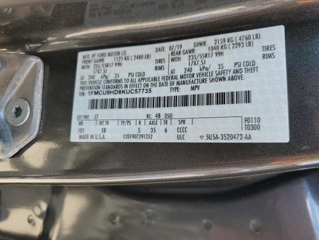 2019 FORD ESCAPE SEL - 1FMCU9HD8KUC57735