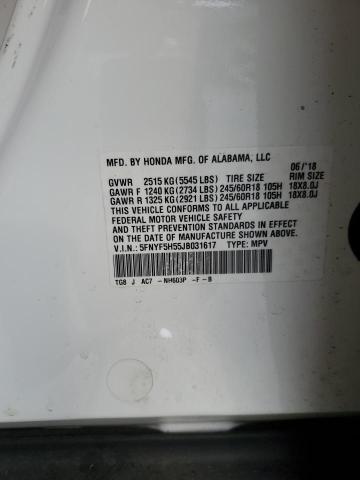 2018 HONDA PILOT EXL - 5FNYF5H55JB031617