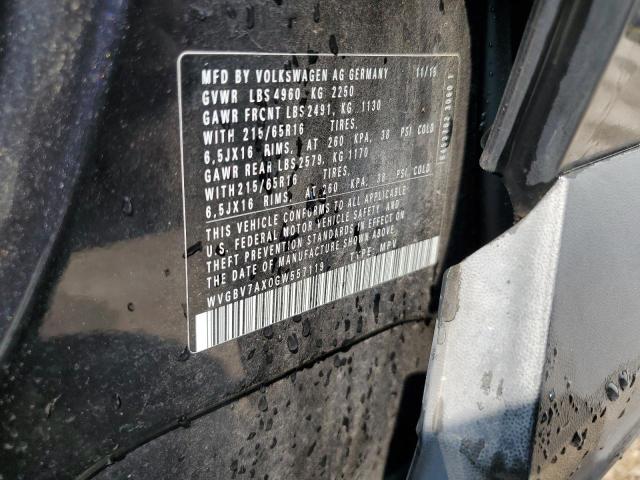 2016 VOLKSWAGEN TIGUAN S - WVGBV7AX0GW557119