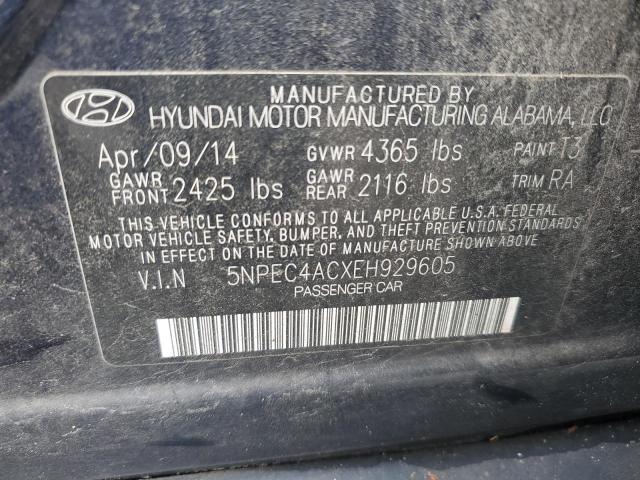 VIN 5NPEC4ACXEH929605 2014 Hyundai Sonata, SE no.12