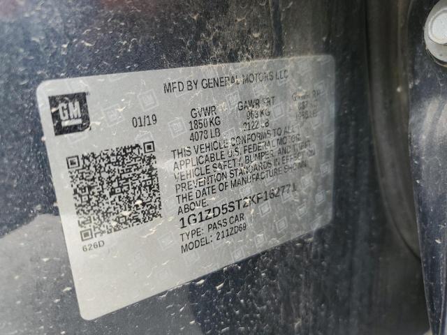 2019 CHEVROLET MALIBU LT - 1G1ZD5ST2KF162771